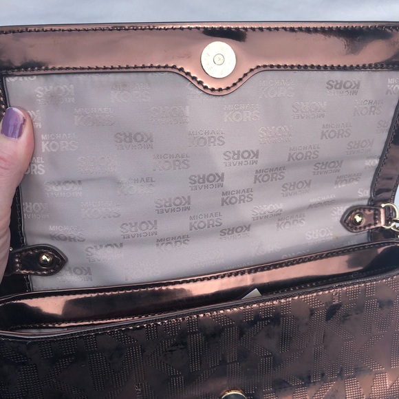 Michael Kors Bronze Shoulder Handbag - Picture 4 of 8